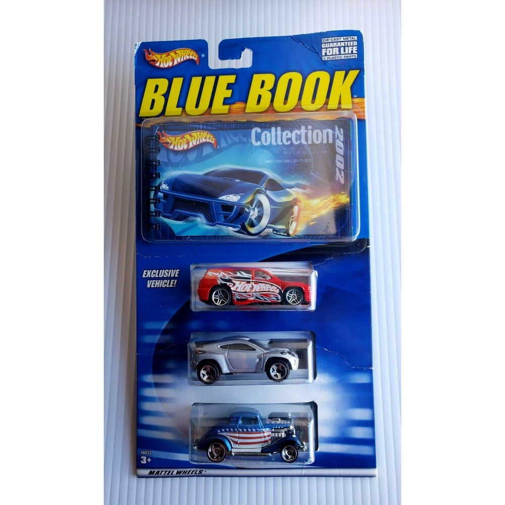 2002 Hot Wheels BLUE BOOK Collection FANDANGO Exclusive Vehicle 3Car Pack + BOOK
